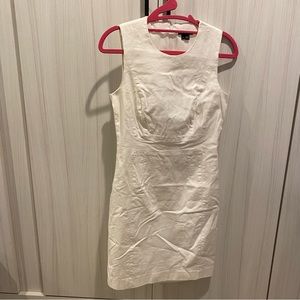 EUC Theory white linen shift dress